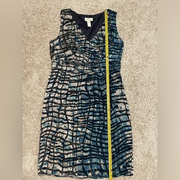 Monsoon Women’s Dress Size 8 Silk Blue & Green Geometric Textured Party Cocktail - Picture 15 of 16